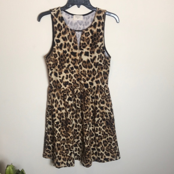 Everly Dresses & Skirts - Everly Leopard Print Skater Dress Size Large